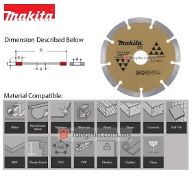 MAKITA D-06197 4-1/8" Diamond Wheel Dry & Wet 105 x 20mm